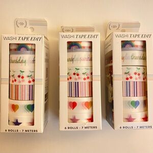 New ~ Lot of (3) Six-Packs Washi Tape ~ The Home Edit Office Accessories